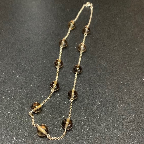 NWOT Sterling Silver Smokey Topaz Beaded Necklace - Picture 7 of 16
